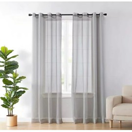 Curtain Fresh Arm & Hammer Curtain Fresh Sheer 59x108 Inch Grommet Viole Panel in Light Grey