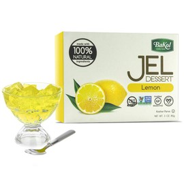 Bakol Jel Dessert - All Natural Vegan Dessert Mix - Kosher - Halal - No Artificial Sweeteners Flavors or Colors - Lemon Flavor (PACK OF 3)