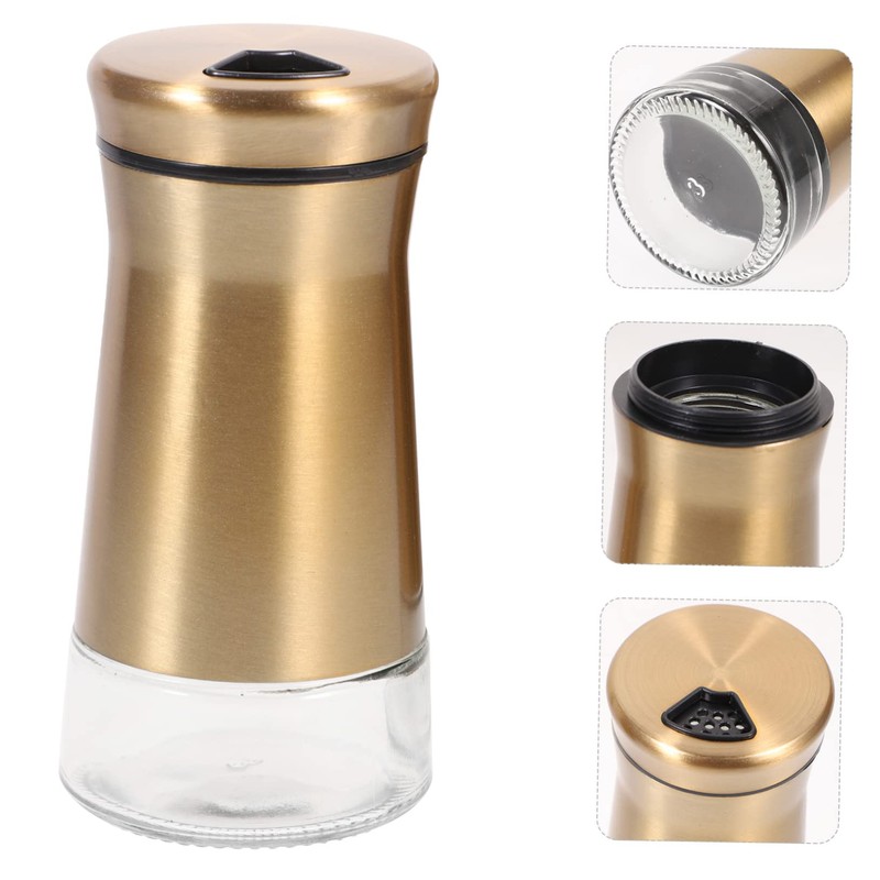 MAGICLULU Salt Pepper Shaker Set Stainless Steel Condiment Bottles Lids