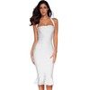 Womens Halter Fishtail Bandage Party Dress Elegant Wedding Guest Dress(White,S)