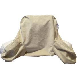 ComfortSpa Reading Pillow Replacement Cover for 19 inch Back Rest Pillow, Polyester Velour Machine Wash and Dry (Cream)