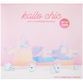 C.R. Gibson Kailo Chic Acrylic Iridescent Stars Set of 3 - Sparkling Acrylic Decorations for Holiday & Party Decor