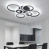 Shine LUEST 6 Rings Black Modern LED Ceiling Light Fixture,
