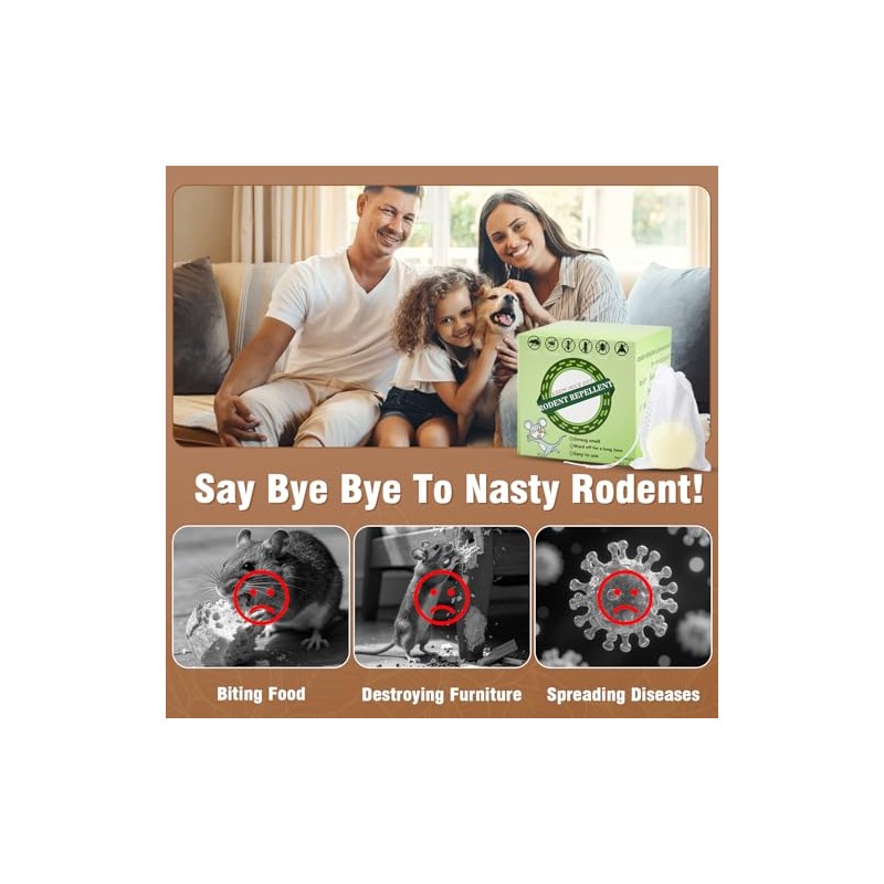 Natural Peppermint Oil Rodent Repellent Balls - 8 Pack