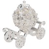 Rhinestone Decorated Pumpkin Carriage Jewelry Box Metal Crafts Gift Tabletop