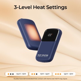 AI Hand Warmers Rechargeable 2 Pack, 3 Heat Levels (104–121°F), Real-Time Temp & Battery Display, Electric Hand Warmers, Fast Heating, Fits in Gloves/Pocket, Gifts for Women & Men