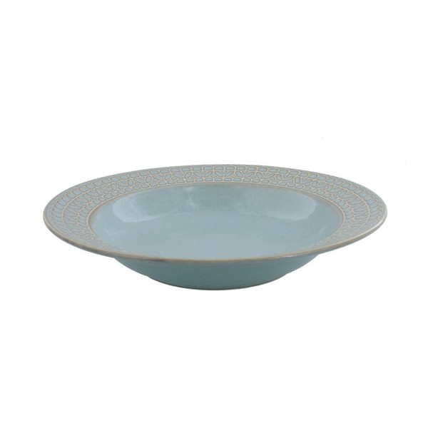 EAST table Rim Soup Plate, 9.3 inches (23.5 cm), Lace Pattern, Blue