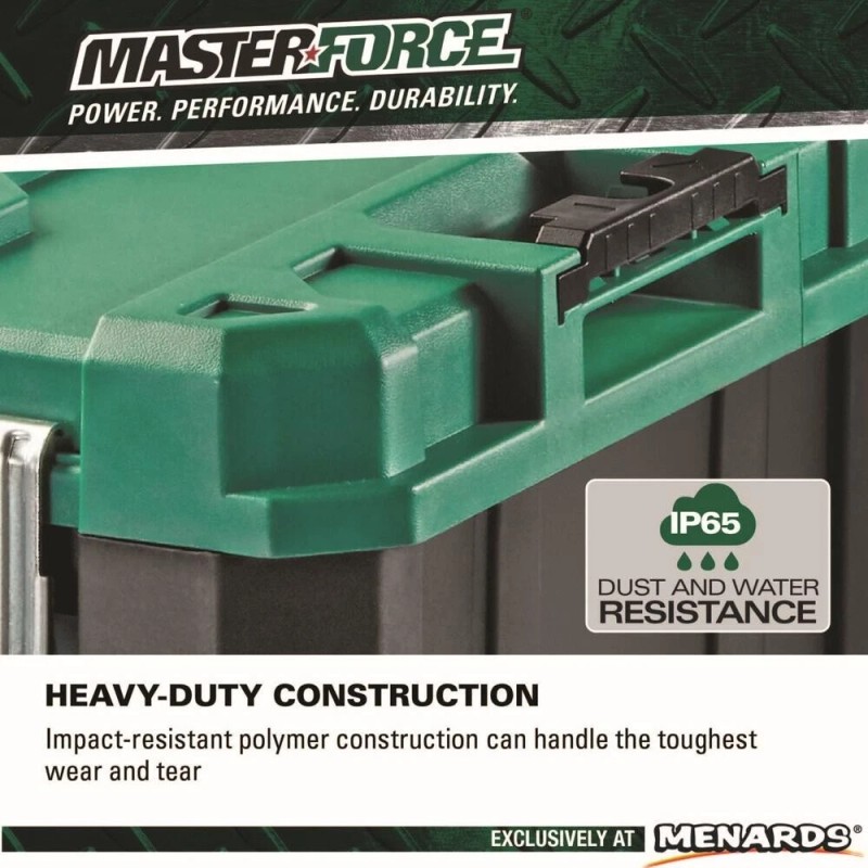 Masterforce 21" Polypropylene Interlocking Suitcase Tool Box IP65 Waterproof Garage