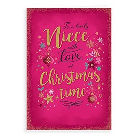 Piccadilly Greetings Modern Christmas Card Niece - 9 x 6 inches