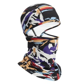 Spider 38D555312 Men's Balaclava (360 Stretch) [PIVOT] Thermal Skiing, PAINT BY NUMBERS PUR