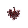 Unbranded Women Peacock Ring Red Pink Animal Feathers Metal Elastic
