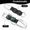 YIPFEN Compass Keyring with Thermometer Multifunctional Outdoor Navigation Tool Carabiner