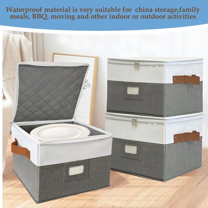 China Storage Containers,Quilted Dish Plate Storage with Stackable Lid for