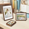 SZKYSJGS 4x6 Wood Picture Frame, Solid Natural Walnut Rounded Corner