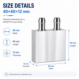 CLYXGS Aluminum Water Cooling Block 40mm×40mm×12mm M-Type Channel Liquid Cooler Heatsink for Thermoelectric Cooler DIY Water Cooling System PC CPU Cooling 2-Pack