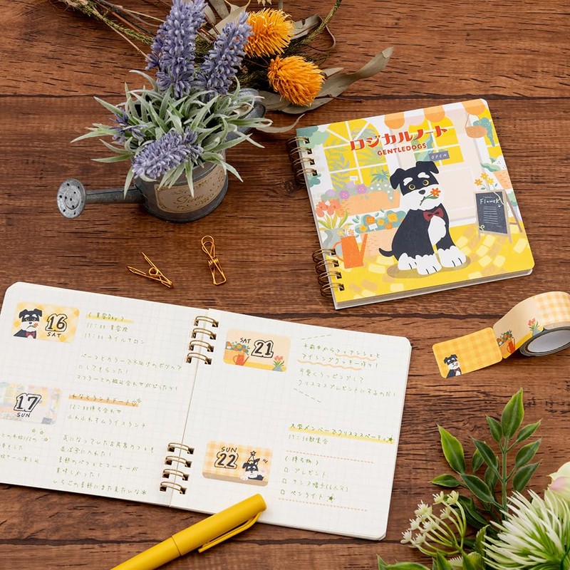 Nakabayashi Swing Logical W Ring Notebook, GentleDogs, B6 Square/Graph 0.2