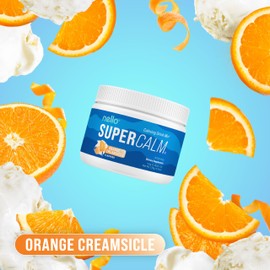 Nello Supercalm Powdered Drink Mix, Orange Creamsicle, L Theanine, Ksm-66 Ashwagandha, Magnesium Glycinate, Vitamin D 3, Supplements for Relaxation & Focus, Natural, No Sugar, Non GMO, 30 Srvgs