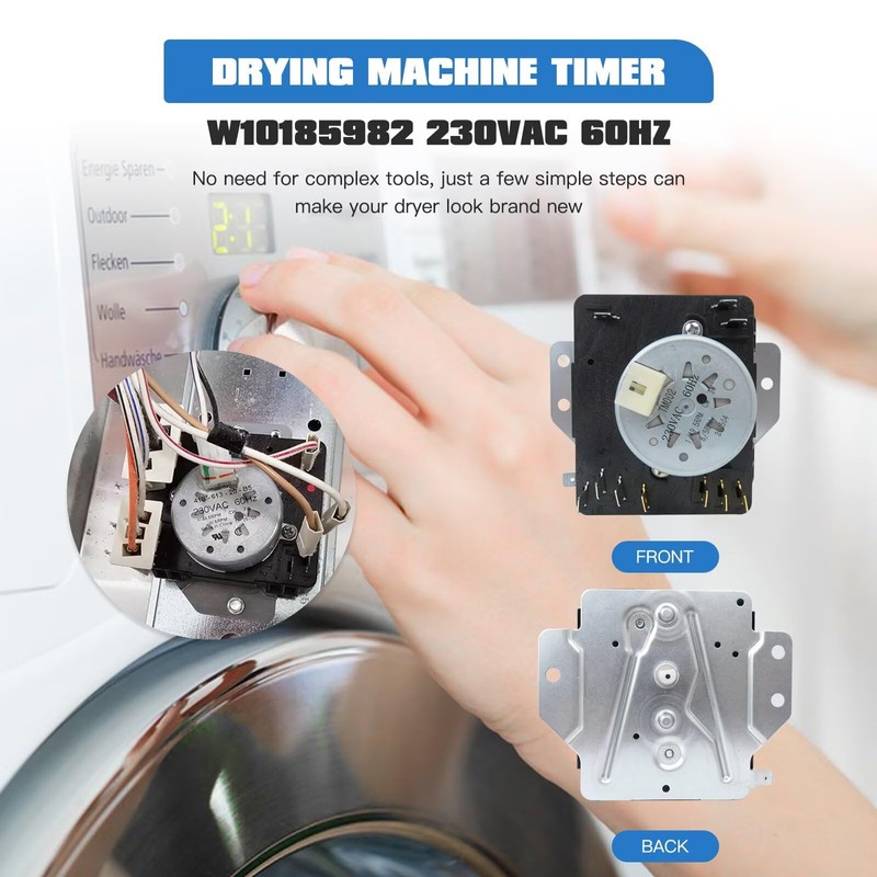 Dryer Timer Replacement for W10185982, for Whirlpool Dryer Model WED4815EW1