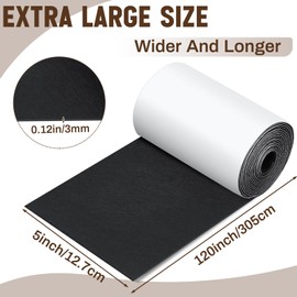 Fullhawl Large Felt Furniture Pads 120 x 5 x 0.12 Inch Non Slip Self Adhesive Heavy Duty Cuttable Strip Roll Felt Sheet Tape for Protecting Hardwood Floors Chair Wall