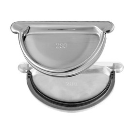 ZAMBELLI Zinc plug-in base (semicircular) with rubber sealing lip, silver, 333/6 pieces, gutter base/gutter cover, galvanised, easy installation