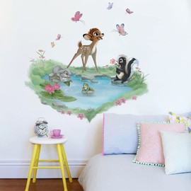 Runtoo Deer Wall Stickers Forest Animals Wall Decals for Girls Bedroom Kids Baby Nursery Home Decor