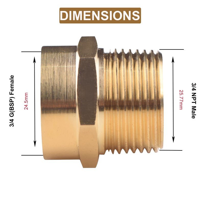 Tsinghwang 4 Pieces G 3/4 (BSP) Female Thread to US