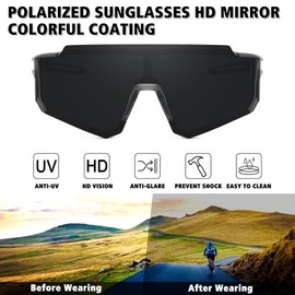 STORYCOAST Polarized Sports Sunglasses for Men Women,Driving Fishing Cycling Mountain Bike Sunglasses UV400 Protection Clear Gray Frame-Gray Lens