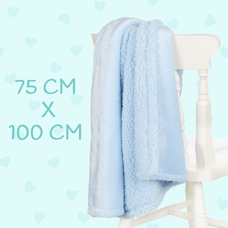 Metzuyan Baby Boy Girl Plain Blanket Soft Plain Sherpa Flannel