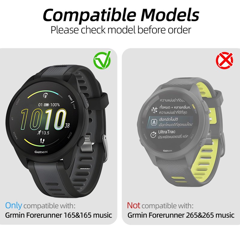 Kimiyaki 2 Pack for Garmin Forerunner 165 &165 Music Screen