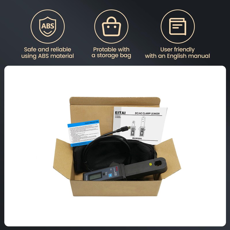 EITAI ETCR6000B DC/AC Leakage Current Clamp Meter, 1mA Resolution, 0mA-60A,