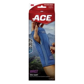ACE Night Wrist Sleep Support, Adjustable, Blue, Helps Provide Relief from Sy...