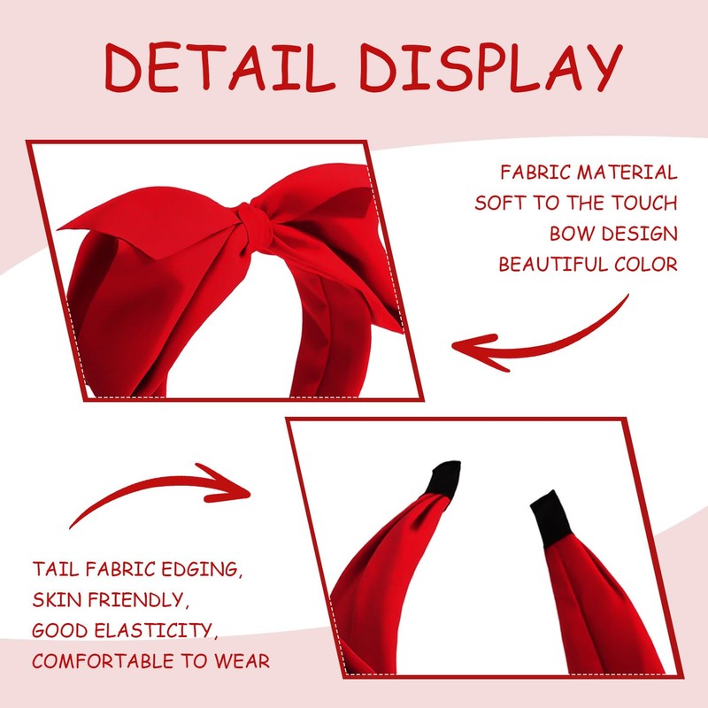 2 Pieces Bow Headbands Retro Headbands Wide Headbands Hair Accessories