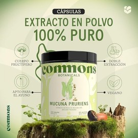 Genérico Hongos Adaptógenos - Frijol Mucuna 120 cápsulas - Suplemento Alimenticio Natural - Apoyo para el Estrés - 100% Orgánico- Más de 3 Meses de Su