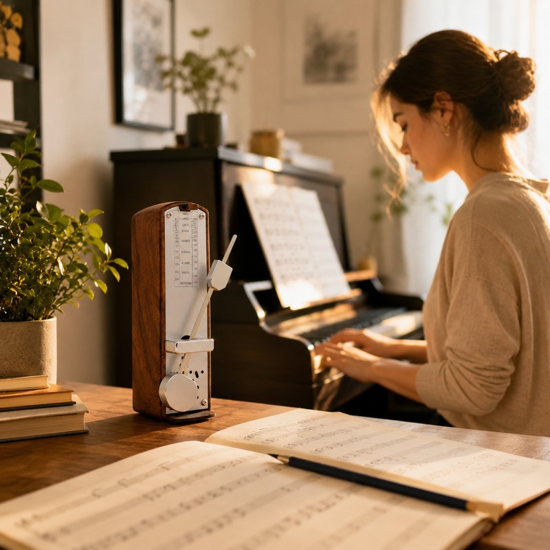 Mini Mechanical Metronome for Music Practice – Portable Wind-Up Tempo