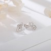 EUDORA Sterling Silver Cat Stud Earrings for Women, Cute Kitten
