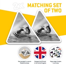 2 x Triangle Stickers 7.5cm - BW - Jet Ski Racing Fun Decals for Laptops,Tablets,Luggage,Scrap Booking,Fridges #36715