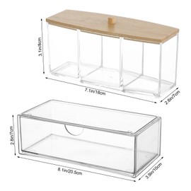 KKONHII 2 Layer Clear Hair Accessories Organizer, Stackable Acrylic Hair Tie Organizer for Headband Bows Hair Clip Cosmetic Brush Glasses Hair Organizers Storage with Lid for Bathroom Desk Dresser