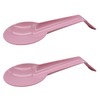 2 x Pink Plastic Spoon Rest Whisk Rest Kitchen Utensils