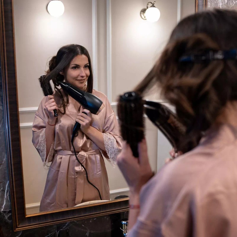 Belula Cerdas De Jabalí Cepillo Redondo Para El Brushing Conjunto.