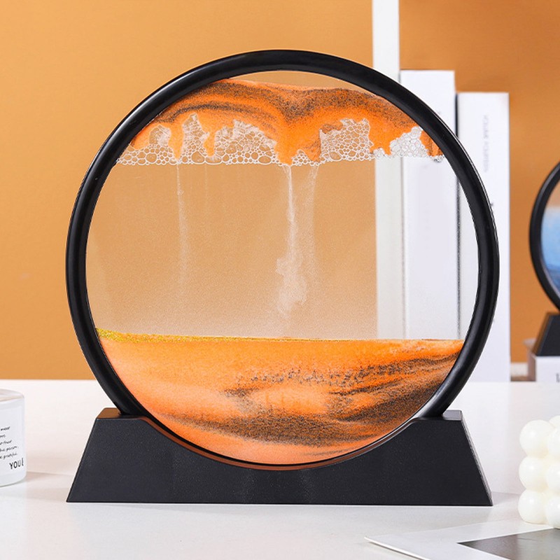 Moving Sand Art Picture Sandscape in Motion Round Glass 3D