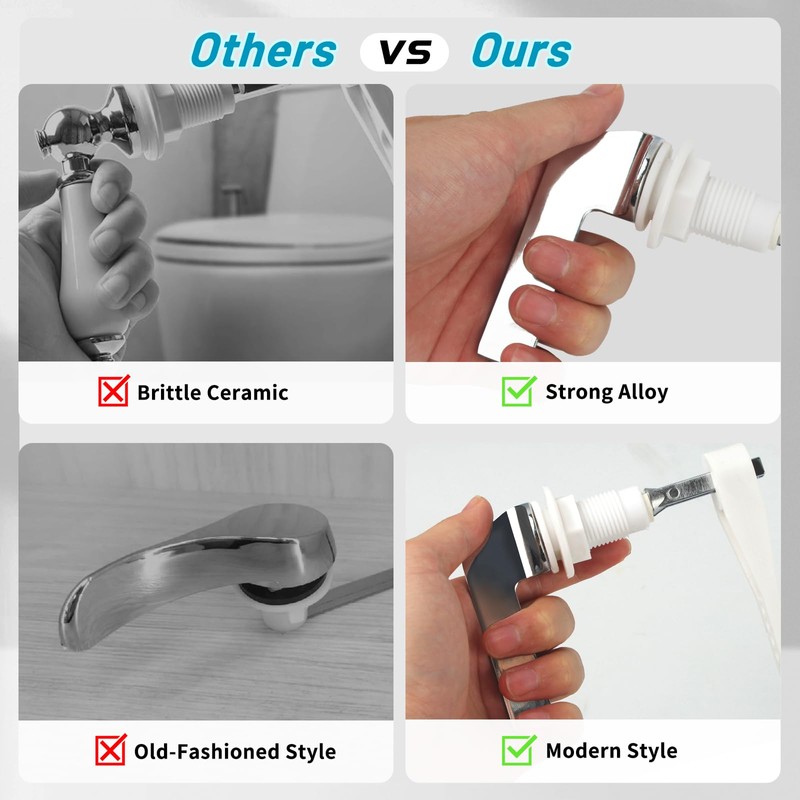 Zinc Alloy Toilet Cistern Handle, Metal Toilet Flush Handle Replacement,