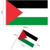 Palestine Flag 1pcs(3x5ft) and Palestine Flags on Sticks 10pcs(14x21cm), Large