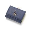 Naru Animal Embroidery Clasp Purse Trifold Wallet Mini Wallet Ladies