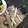 Koythin 3-Piece Cutlery Set, Stainless Steel Flatware Sets with Green