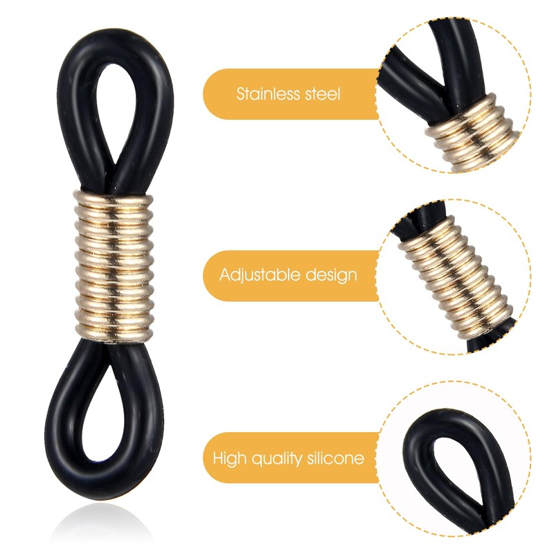 Ymapinc 40 Pack Eyeglass Chain Ends, Eyeglass Chain Connector for