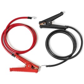Spartan Power 2 AWG 6 Foot Alligator Clamp Battery Cable Set with 5/16" Ring Terminals