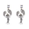 QDDollarsFun Lobster Crayfish Dangle Earrings, White, Zinc, 2.95 x 1.26