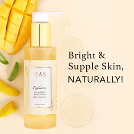 RAS Luxury Oils Radiance Brightening & Hydrating Face Wash Cleanser | With Saffron, Hyaluronic, Rose & Orange Peel | Gentle Sulphate free cleanser for Glowing & Supple skin | For All Skin Types 50 ml
