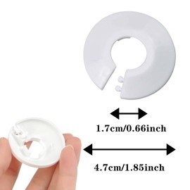 8 PCS Plastic Radiator Pipe Covers Pipe Collars, White Radiator Pipe Collars, Pipe Decoration Cover, Water Pipe Covers Fit for 15 mm Diameter Pipe