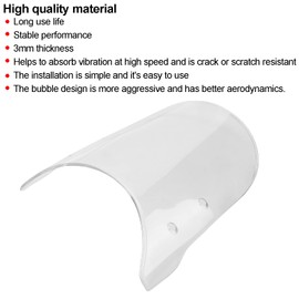 Yctze Motorcycle Windscreen, Motorcycle Windscreen Universal Anti-Crack Scratch Resistant Fit for Triumph Bonneville 5-7 Inch Round Headlight (Transparent)